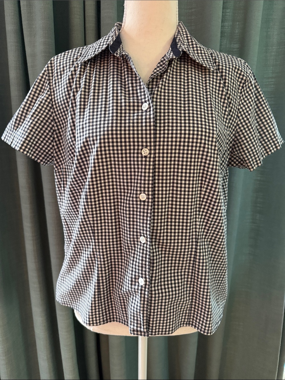 St. John's Bay Black and White Gingham Button-Down Shirt